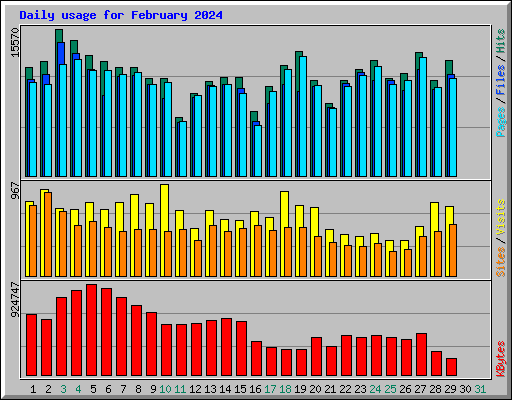 Daily usage for February 2024