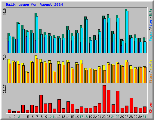 Daily usage for August 2024