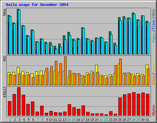 Daily usage for December 2024