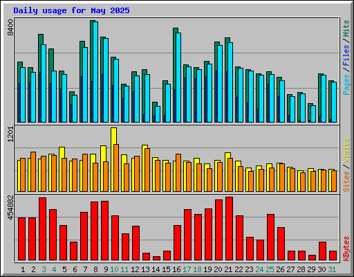 Daily usage for May 2025