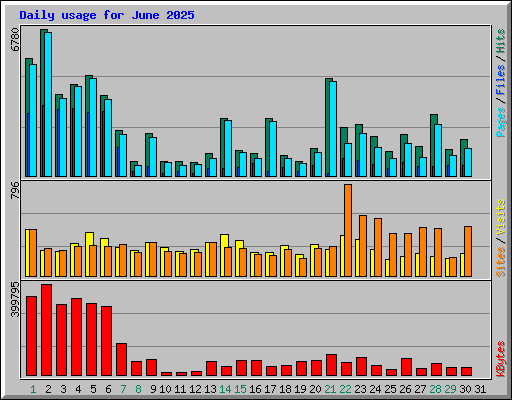 Daily usage for June 2025