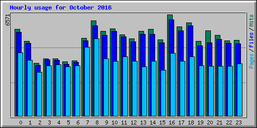 Hourly usage for October 2016