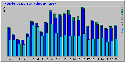 Hourly usage for February 2017