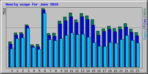 Hourly usage for June 2018