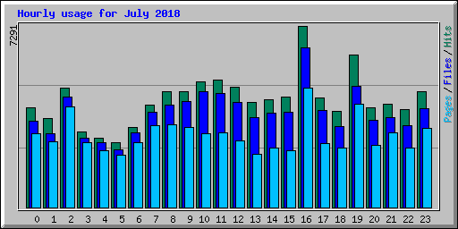 Hourly usage for July 2018