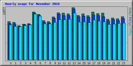 Hourly usage for November 2018
