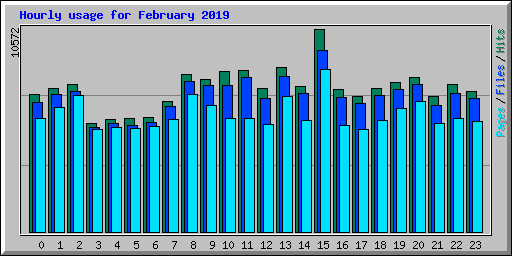 Hourly usage for February 2019
