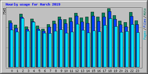 Hourly usage for March 2019