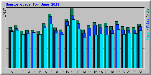 Hourly usage for June 2019