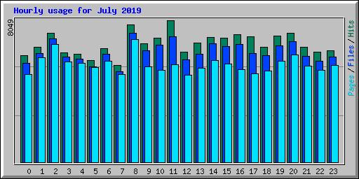 Hourly usage for July 2019