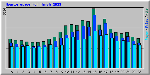 Hourly usage for March 2023