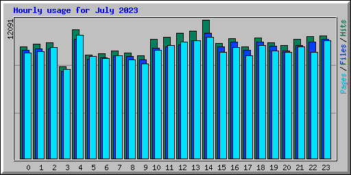 Hourly usage for July 2023