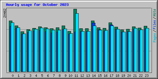 Hourly usage for October 2023